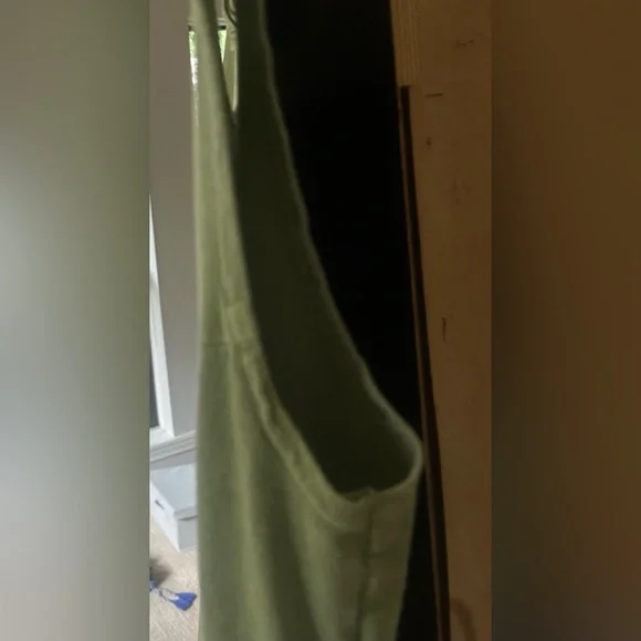 VINTAGE VIVA CITY USA Green Patchwork Cotton Oversized Lagenlook Midi Dress | L - Picture 5 of 15